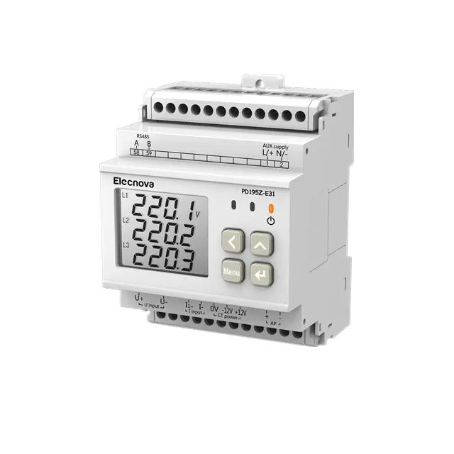 Medidor de energía DC PD195Z-E31 con RS485, E/S digitales y salidas de relé