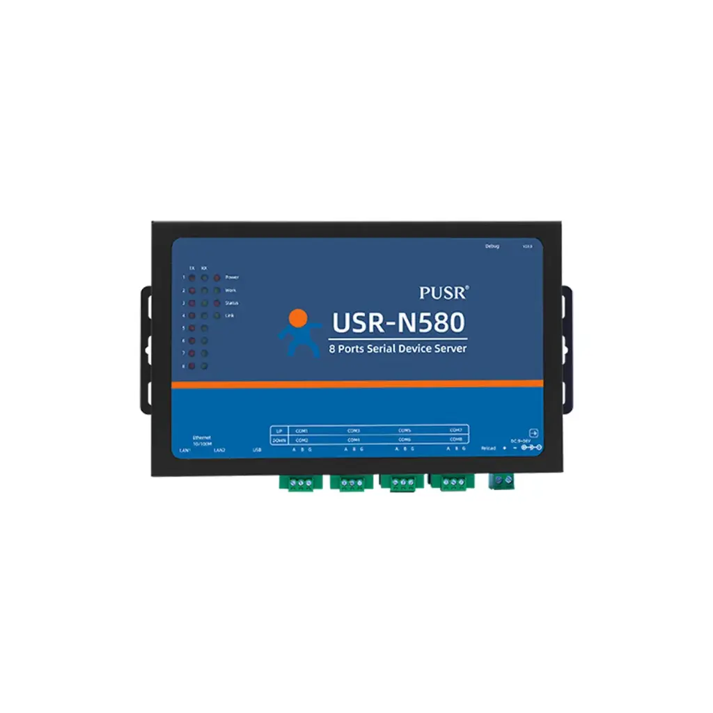 USR-N580 – Servidor Serie a Ethernet RS485 de 8 Puertos con Gateway Modbus y Edge Computing
