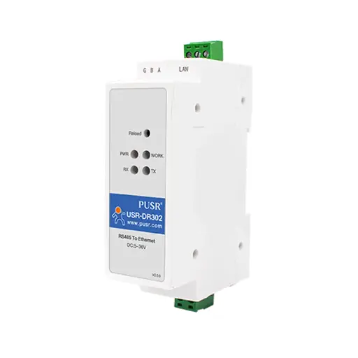 USR-DR302 – Conversor RS485 a Ethernet Industrial con Montaje en Riel DIN
